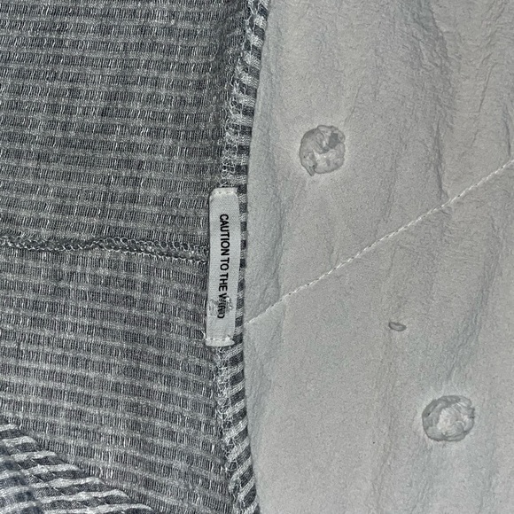 Caution To The Wind Striped Crop Top With Cuffed Sleeves - Picture 3 of 3